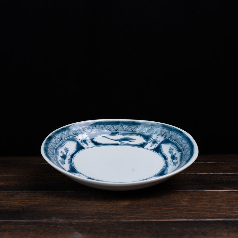 Edo-style Dinosaur Deep Oval Dish – Water Dragon