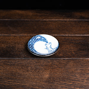 Edo-style Dinosaur Mini Plate - Blue Flame Dragon