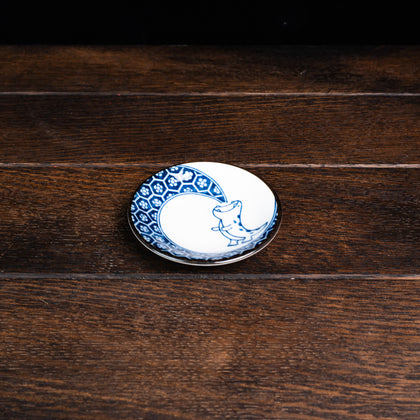 Edo-style Dinosaur Mini Plate - Blue Flame Dragon