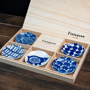 Finlayson Set of 5 Cutie Saucer with Wooden Box