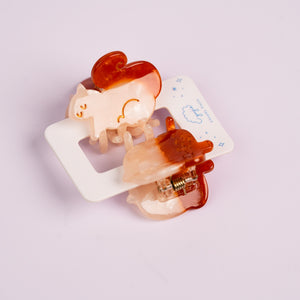 Squirrel and Acorn Hair Claw Clips