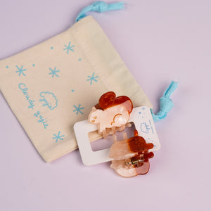 Squirrel and Acorn Hair Claw Clips