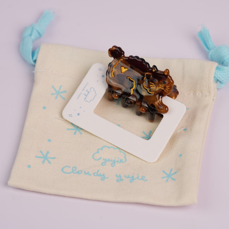 Grandma's Tabby Cat Claw Clip - Small
