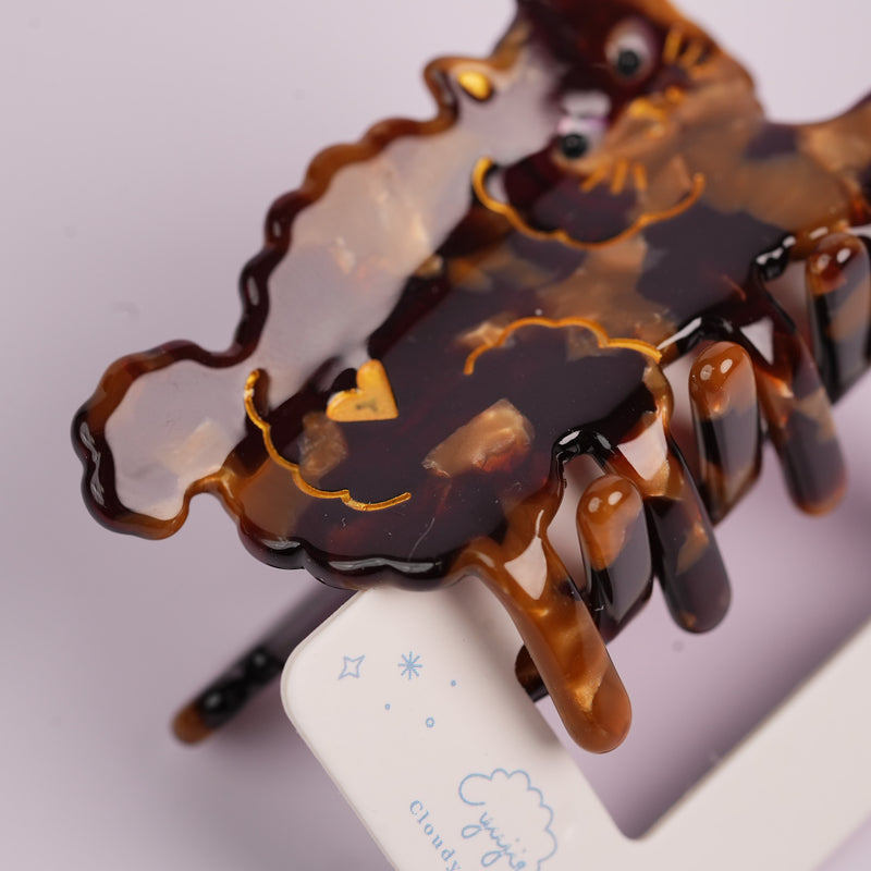 Grandma's Tabby Cat Claw Clip - Medium