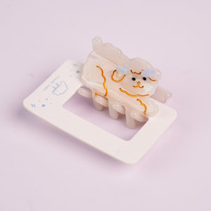 Marshmallow Puppy Claw Clip - Small