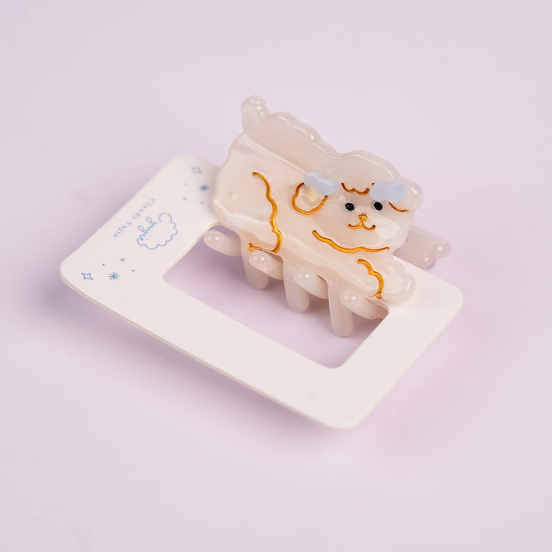 Marshmallow Puppy Claw Clip - Small