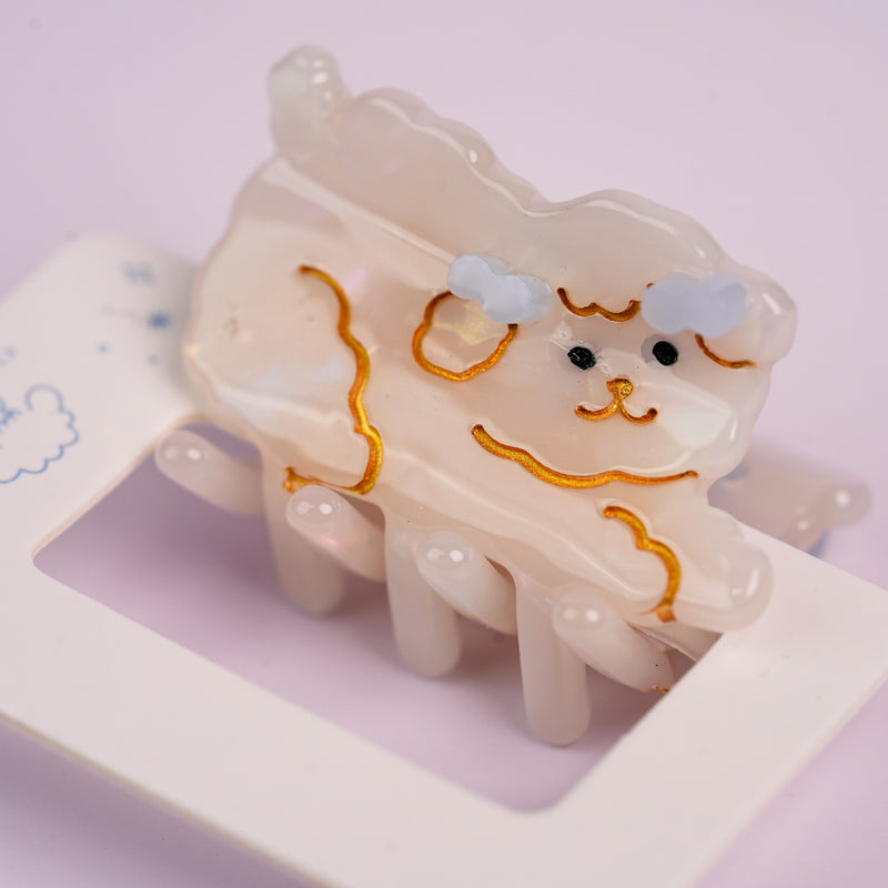 Marshmallow Puppy Claw Clip - Small