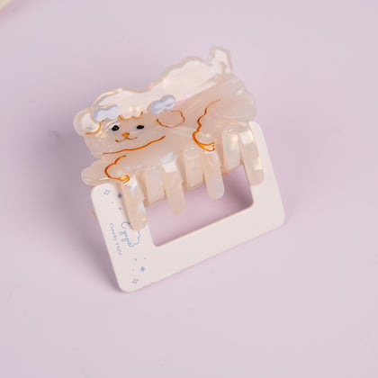 Marshmallow Puppy Claw Clip - Medium
