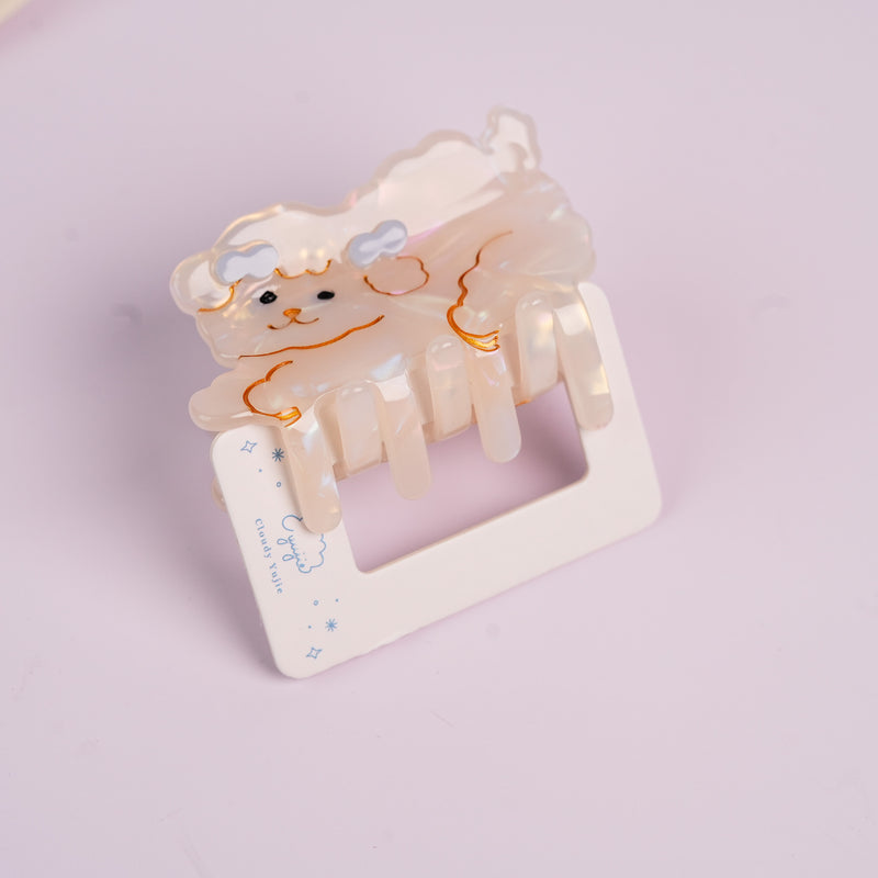 Marshmallow Puppy Claw Clip - Medium