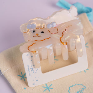Marshmallow Puppy Claw Clip - Medium