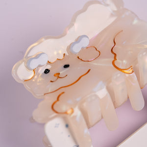 Marshmallow Puppy Claw Clip - Medium