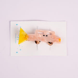 Pink Car with Light On Hair Clips