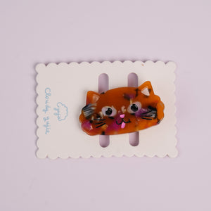 Cat Duckbill Hair Clips - Big Faced Brown