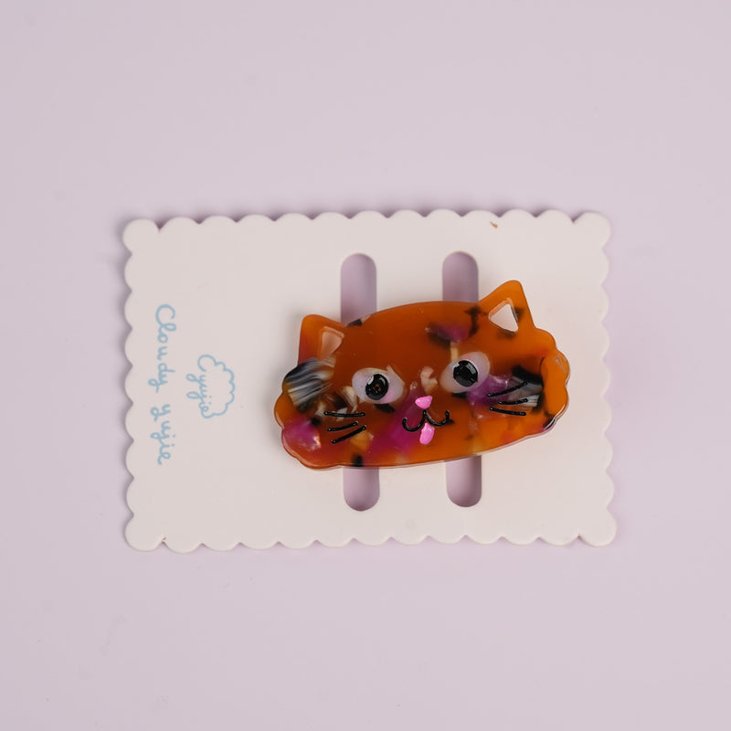 Cat Duckbill Hair Clips - Big Faced Brown