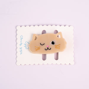 Puppy Alligator Hair Clips - Big White Cat