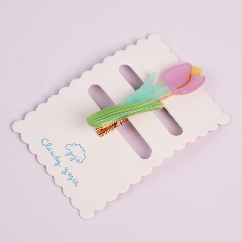 Garden Series Alligator Hair Clips - Tulip