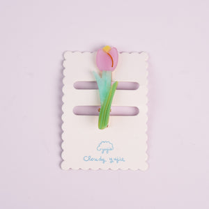 Garden Series Alligator Hair Clips - Tulip