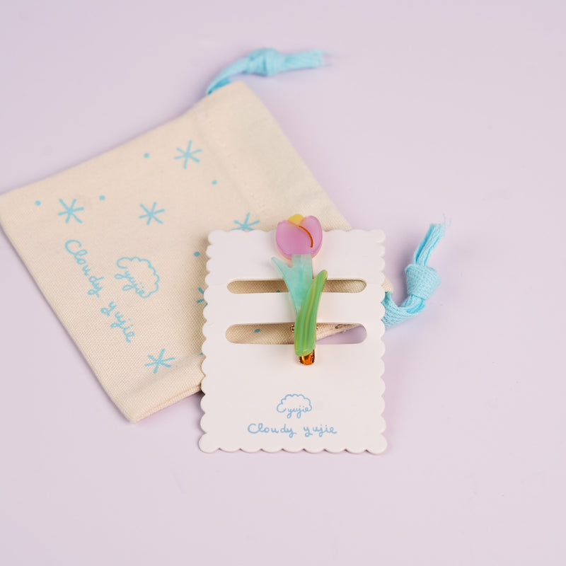 Garden Series Alligator Hair Clips - Tulip