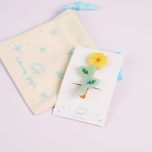 Garden Series Alligator Hair Clip - Yellow Chrysanthemum