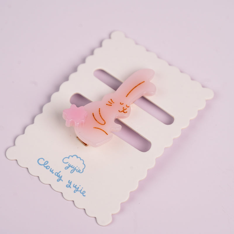 Pinky Bunny Duckbill Hair Clips