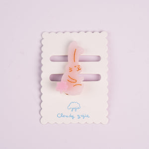 Pinky Bunny Duckbill Hair Clips