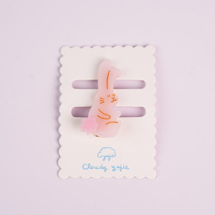 Pinky Bunny Duckbill Hair Clips