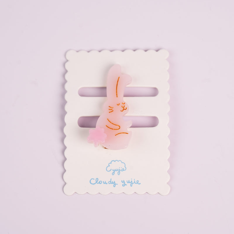 Pinky Bunny Duckbill Hair Clips