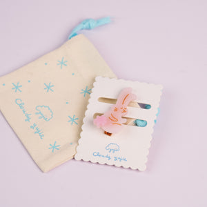 Pinky Bunny Duckbill Hair Clips