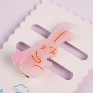Pinky Bunny Duckbill Hair Clips