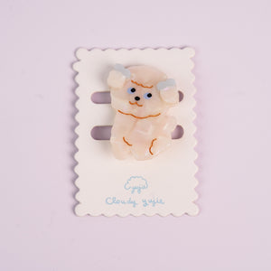 Puppy Alligator Hair Clips - Bichon