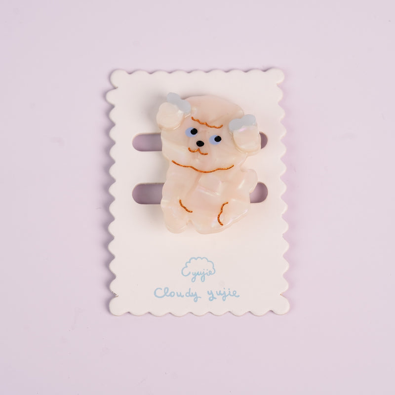 Puppy Alligator Hair Clips - Bichon