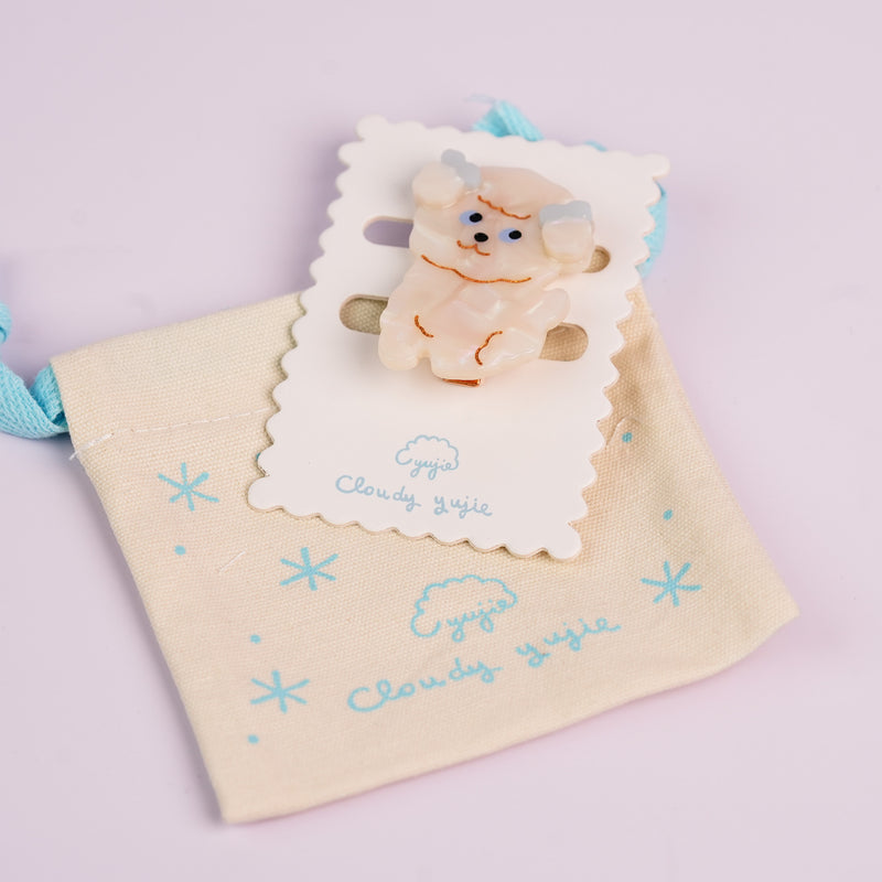Puppy Alligator Hair Clips - Bichon