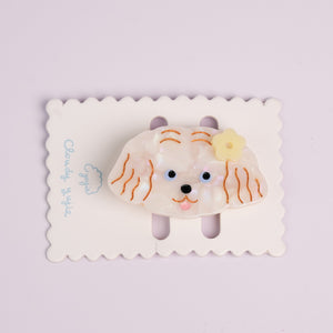 Puppy Alligator Hair Clips - Maltese