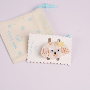 Puppy Alligator Hair Clips - Maltese