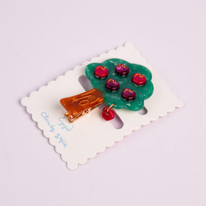 Apple Tree Duckbill Hair Clips