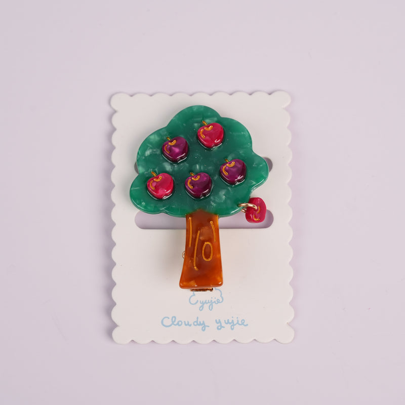 Apple Tree Duckbill Hair Clips