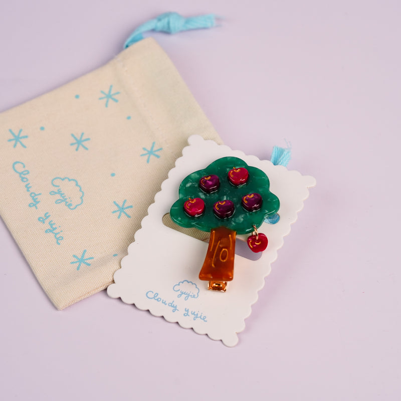 Apple Tree Duckbill Hair Clips