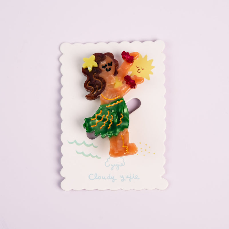 Beach Hula Duckbill Hair Clips