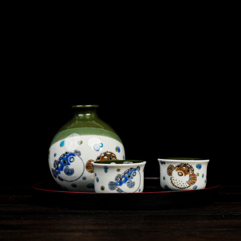 Fugu Porcupinefish Sake Set with Tray