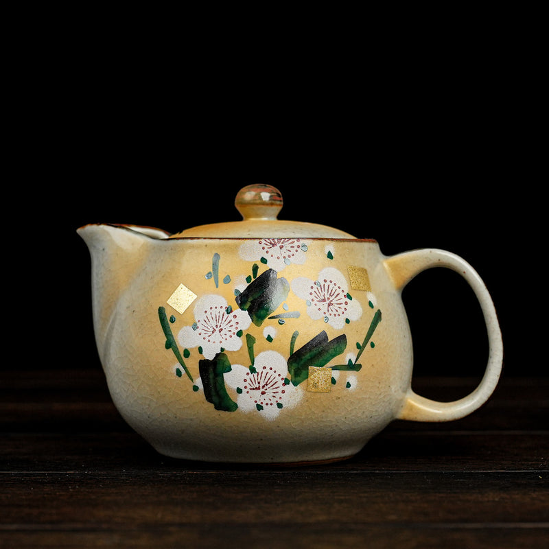 Gold-Leaf Plum Tea Pot