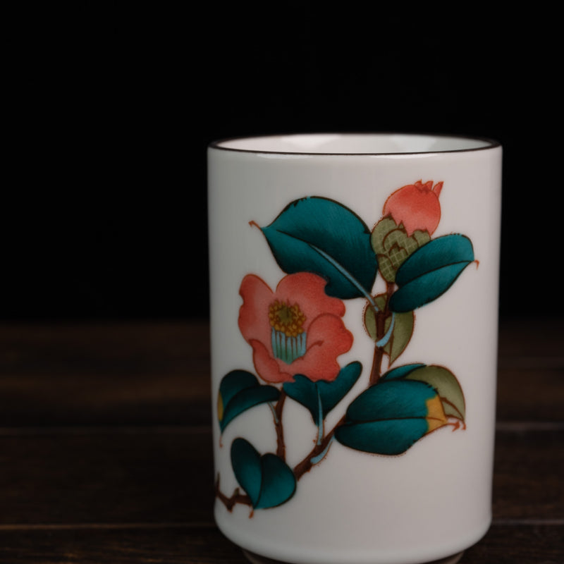Red Camellia Tit Tea Cup