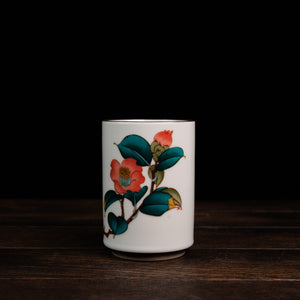 Red Camellia Tit Tea Cup