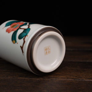 Red Camellia Tit Tea Cup