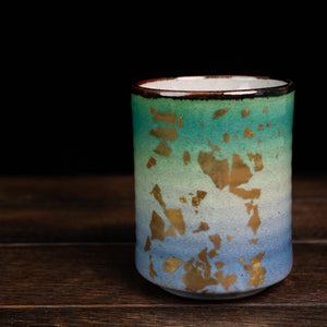 Gold Leaf Glaze Tea Cup