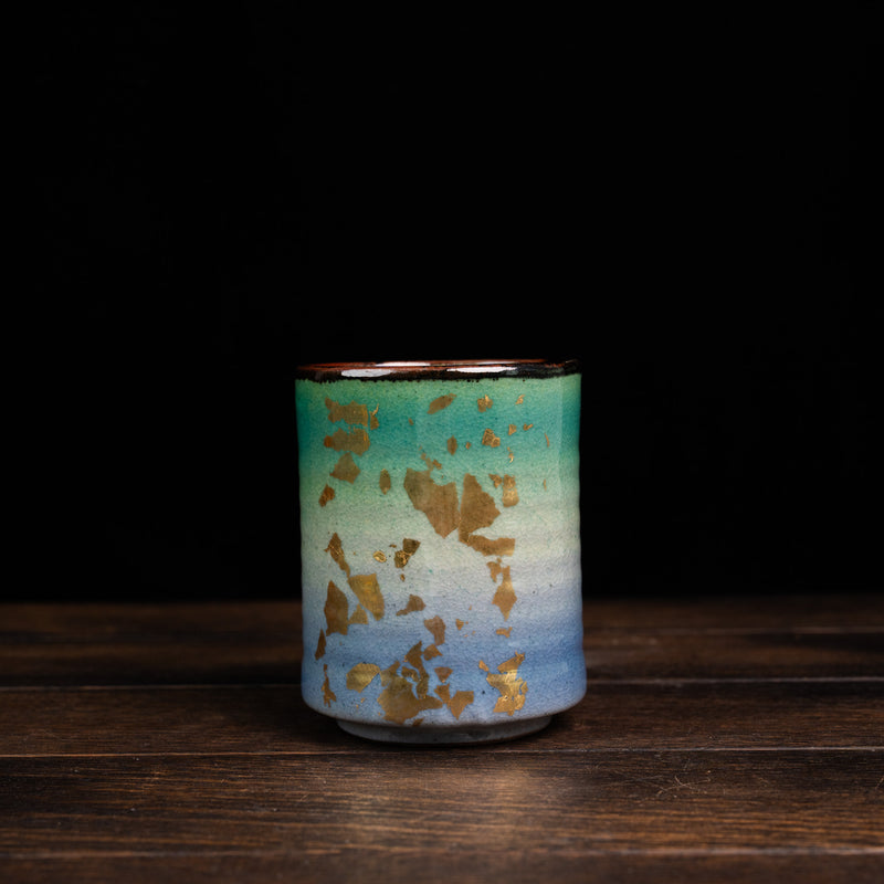 Gold Leaf Glaze Tea Cup