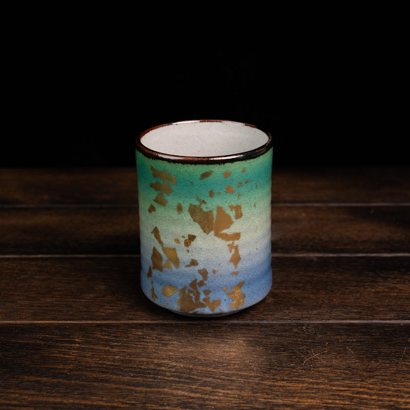 Gold Leaf Glaze Tea Cup