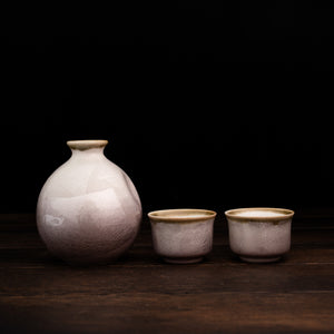 Silver w/ Purple Sign Sake Set