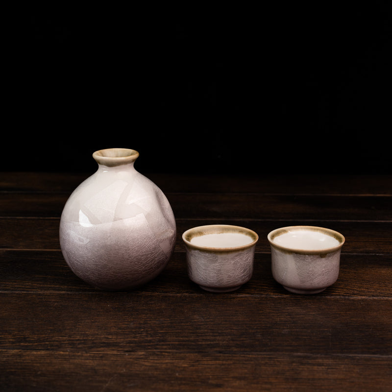 Silver w/ Purple Sign Sake Set