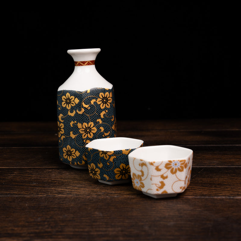 Clematis Pattern Sake Set