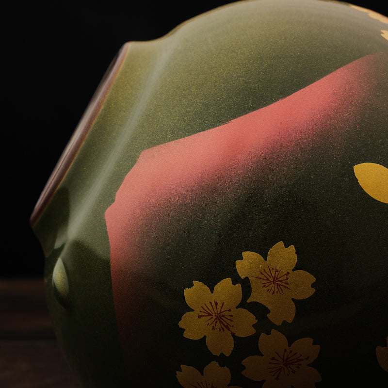 Spring of Red Fuji Vase with Stand